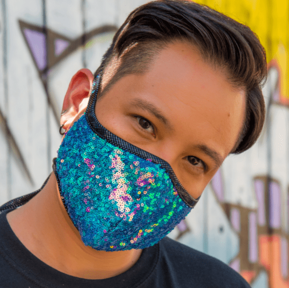 A Handmade Sequin Face Mask