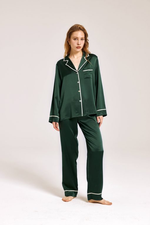 Maison Trim Silk Pajama Set