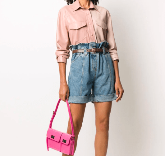 Paperbag Denim Shorts