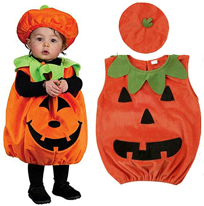 Unsiex Infant Baby Boys Girls Halloween Pumpkin Costume