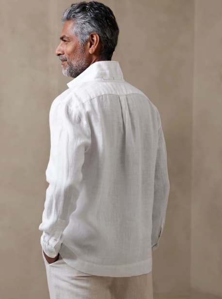 CASTELLO UNTUCKED LINEN RESORT SHIRT Back