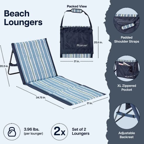 Lightspeed Outdoors Beach Lounger